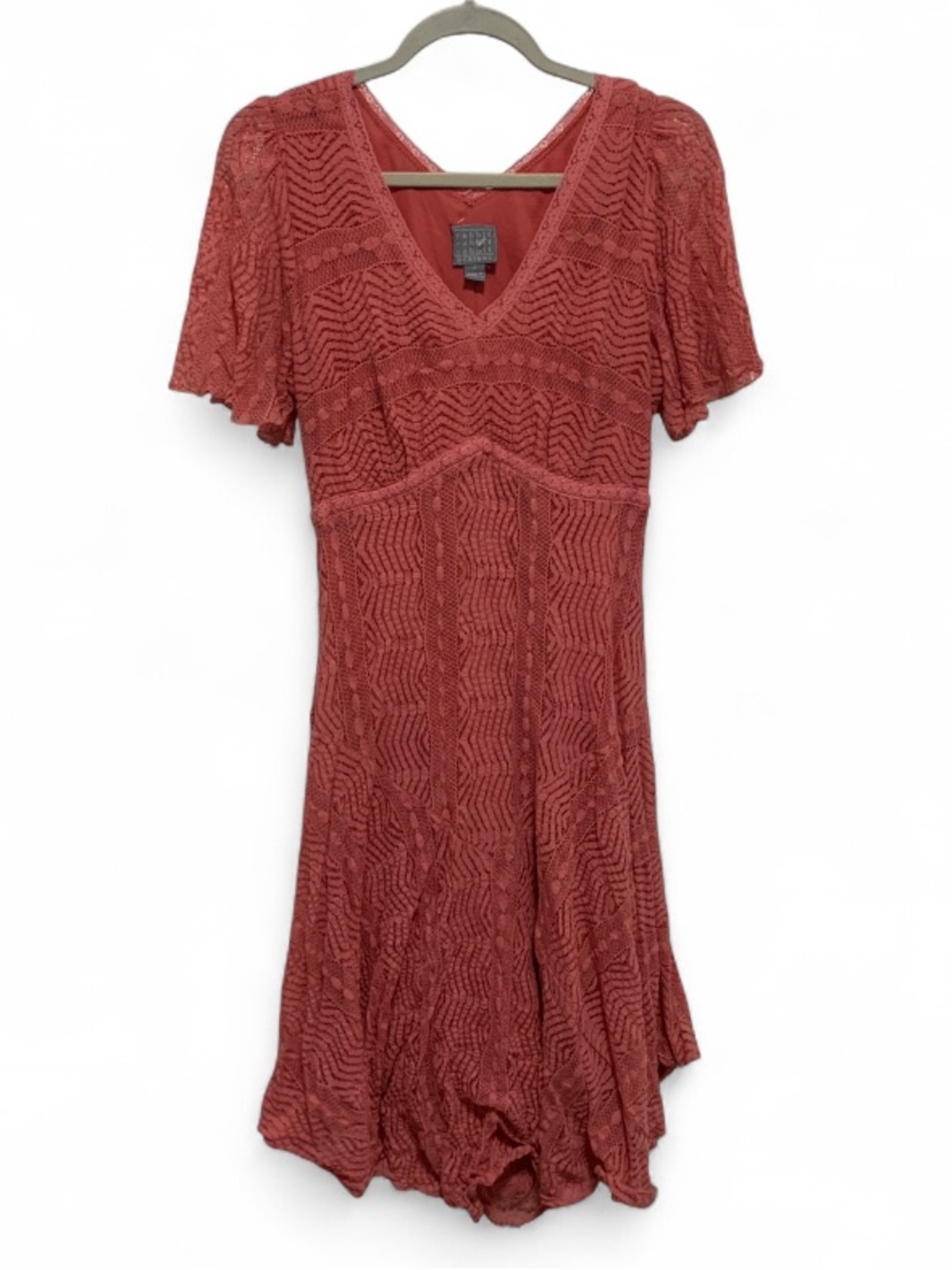 Y2K Rabbit Rabbit Rabbit Pink Lace Fluttery Sleeves Mini Dress